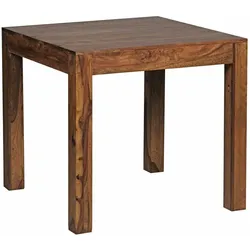 Kadima Design Esstisch Massivholz 80x80 cm  Sheesham Holztisch Quadratisch  Dunkelbraun  Handarbeit  NAKO Kollektion
