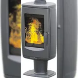 EEK A+ Design-Gusskaminofen Plamen Aria gussgrau, raumluftunabhängig - 8kW