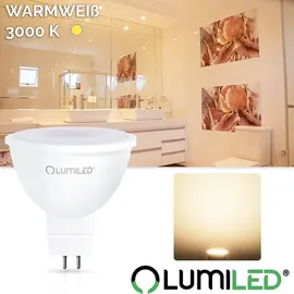 Lumiled GU5.3 LED Lampen Leuchtmittel 10 Stück Set, MR16 6W 50W 3000K Warmweiß 580 Lumen 120° Abstrahlwinkel Spots warm Reflektorlampen