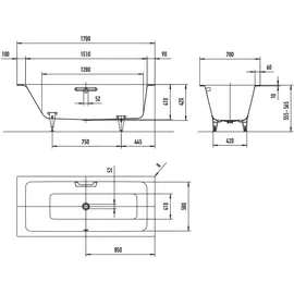 Kaldewei PURO NEXT COMBI Badewanne 70 x 170 cm (143300011001)