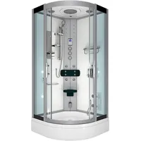 AcquaVapore D46-60T1 Komplettdusche mit Schiebetür 100 x 225 cm weiß Sicherheitsglas D648360641500