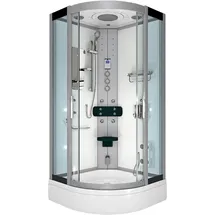 AcquaVapore D46-60T1 Komplettdusche mit Schiebetür 100 x 225 cm weiß Sicherheitsglas D648360641500
