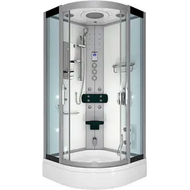 AcquaVapore D46-60T1 Komplettdusche mit Schiebetür 100 x 225 cm weiß Sicherheitsglas D648360641500