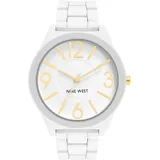 Nine West Damen-Armbanduhr mit mattem Gummi, NW/1678WTWT