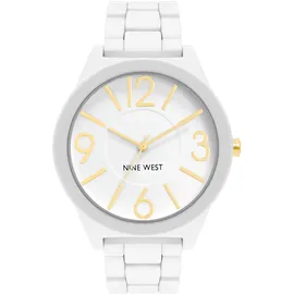 Nine West Damen-Armbanduhr mit mattem Gummi, NW/1678WTWT