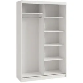 beautysofa Schwebetürenschrank Donatello 120 x 204,5 x 60 cm Weiß/Eiche