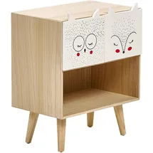 Beliani Nachttisch mit 2 Schubladen RUPERT Hellbraun,