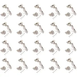Emuca 1011407 Pack aus 20 Topfscharnieren Ø35mm 100° mit sanftem Verschluss für sich halb überlappende Türen und Zusätze zum Festschrauben mit Verbindergehäuse