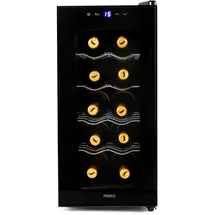 Primo PR170WK Weinkühlschrank – Freistehend – 10 Flaschen – 28 Liter – Klasse E – Schwarz