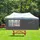 Relaxdays Pavillon, 2er Set, HxB 2x3 m, Pavillonwand mit Fenster, wasserdicht, Seitenteile, grau