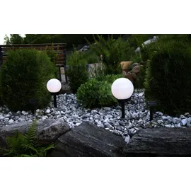 Best Season LED-Solar-Kugel Kunststoff Durchmesser 20 cm 1 warm weiß LED inkl. Erdspieß schwarz