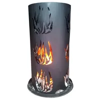 LINDER EXCLUSIV Lex Feuersäule 60cm mit Feuerrost und Schürhaken Feuertonne Feuerkorb Ascherost : 60 cm