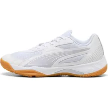 Puma Solarflash Iii W+Indoor Court Shoe, Puma White Lilac Crush Berry, 44 EU