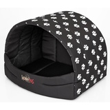 HobbyDog DOGGY Hobbydog R4 Buscwl5 Hundehütte Souffleur Hobbydog, Größe 4, 60x49cm Schwarz Mit Pfötchen, XL, Schwarz Mit Pfötchen