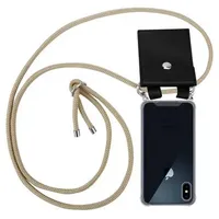 Cadorabo Schutzhülle für Apple iPhone X / XS Hülle in Braun Handy Kette Kordel abnehmbares Etui
