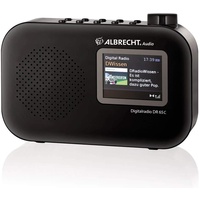 Albrecht DR65C tragbares Digital-Radio, 27361, DAB+/UKW-Empfang mit Kopfhörer-Anschluss, Batterie- und Netzbetrieb Farbe: schwarz