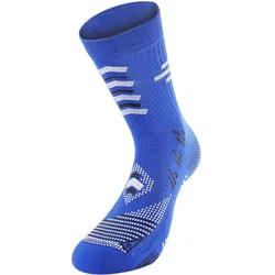 Blaue rutschfeste Fußball-Socke. Perfekter Halt zwischen Fuß und Schuh. BLAU S/M