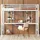 XDOVET Hochbett mit Schreibtisch und zwei Bücherregalen 90 x 200 cm MDF weiß