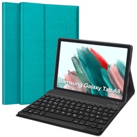 SENGBIRCH Tastatur Hülle für Galaxy Tab A8 10.5 Zoll, Bluetooth Tastatur mit Magnetische Hülle (Deutsches QWERTZ Layout) für Samsung Galaxy Tab A8 10.5 2021 - Waldgrün