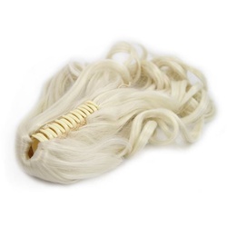 Fashiongirl Pferdeschwanz Haar Extensions m/ Spange #60 Platinblond - Gelockt Haarextensions   Nude 