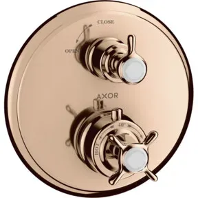 hansgrohe Fertigmontageset Axor Montreux UP-THM, m Absperrventil, Kreuz, pol. r gol