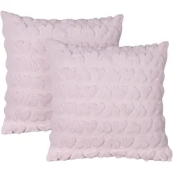 Dekokissen Herzmotiv rosa getuftet 45 x 45 cm 2er Set ASTRANTIA