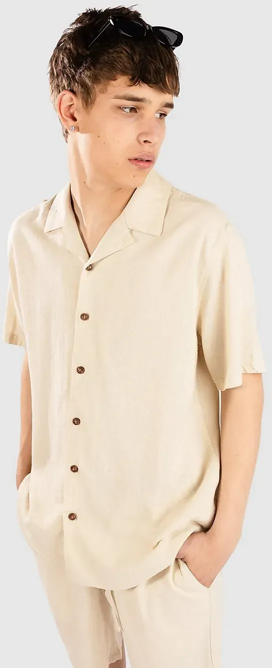 Anerkjendt Akleo Cot-Linen-Vis Hemd brown rice melange Gr. XL