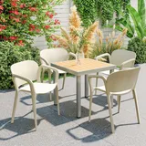 Outsunny Gartenstuhl 60 x 56 x 75 cm Weiß 4 St.