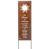 Home Deluxe Gartenstecker mit Sinnspruch 190 x 43 x 9 cm Braun