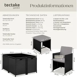 Tectake Bilbao Set 9-tlg. schwarz/grau