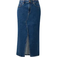 QS Midirock Wadenlanger Denimrock Blau 44