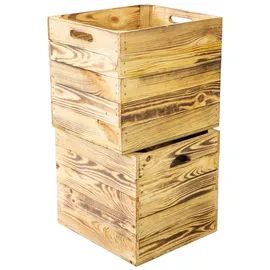Kistenkolli Altes Land Holzkiste 2er Set braun