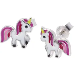 trendor 68348 Kinder-Ohrringe Silber 925 Einhorn Ohrstecker