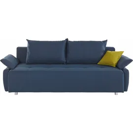 Collection AB Schlafsofa »Funtastic«, mit Federkern, Bettfunktion, inklusive 2 Rücken- und 1 Zierkissen, blau