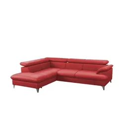 Primo Ecksofa aus Kunstleder David ¦ rot ¦ Maße (cm): B: 208 H: 74 T: 256.0