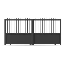 Gartentor Einfahrt, Schiebetor, Modell Duisburg, Aluminium, Anthrazit, flexible Befestigungssysteme, individuell konfigurierbar