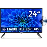 MEDION 59,9 cm (24 Zoll) Full HD Fernseher (integrierter DVD-Player, perfekt für Camping Wohnmobil LKW Garten, 12V KFZ Car-Adapter, Triple Tuner R... - Schwarz