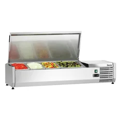Bartscher Positives gekühltes Edelstahldisplay 3 x GN 1/3 & 1 x GN 1/2, 166 W, 220 V - MONO