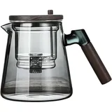 Press Teekanne, Teewassertrennung, Tee Brühkanne, bezaubernde Glas-Teekannen mit Holzgriff, 750 ml Stilvolle Press-Teekanne, Elegante Teekannen, Glas-Teekanne für perfekte Tee-Wasser-Trennung