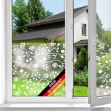 d-c-fix Fensterfolie statisch haftend - Glasfolie Milchglasfolie Sichtschutz UV-Schutz Designfolie blickdicht Küche Bad Büro Fenster Trennwand Tisch - static Tord 90 cm x 150 cm