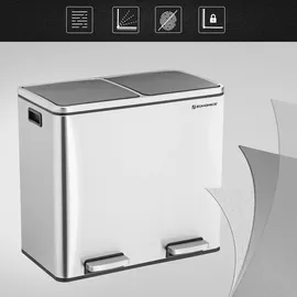 Songmics Mülltrennsystem 48 l Silber