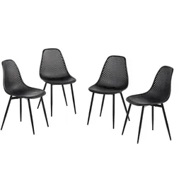 hardin 1fachgut Esszimmerstuhl Kunststoff Metall schwarz 4er Set