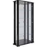 fif möbel Vitrine STELLA Standvitrine/Glasvitrine 2x Glastür,perfekt für Sammler,Sammlervitrine schwarz