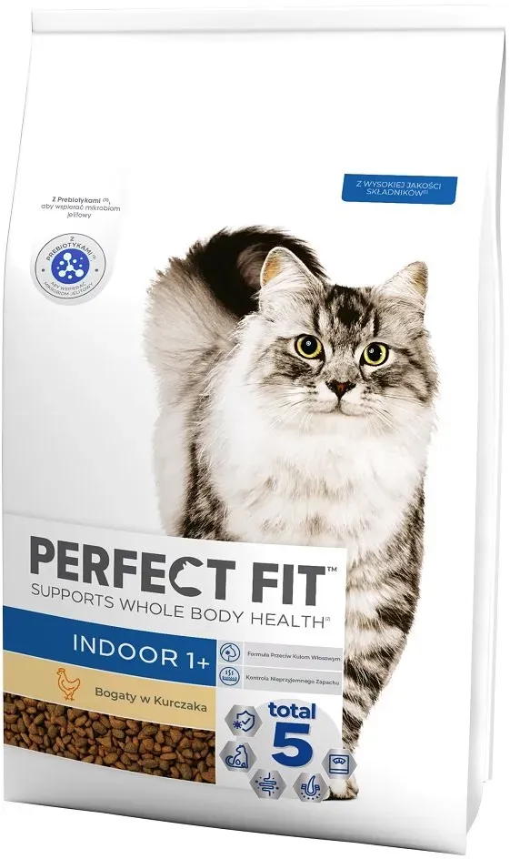 PERFECT FIT Indoor 1+ Trockenvollnahrung mit Huhn für ausgewachsene Katzen 7kg