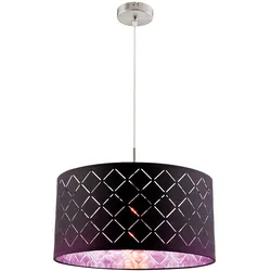 Wohn Schlaf Zimmer Textil Fernbedienung Lampe dimmbar grau silber im Set inkl. LED RGB Leuchtmittel