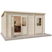 Alpholz - Premium Set Gartenhaus Maria 9,8m2 mit Anbau