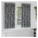 vidaXL Samtvorhänge mit Vorhängen 2 pcs Grau 175 x 140 cm Samt