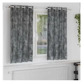 vidaXL Samtvorhänge mit Vorhängen 2 pcs Grau 175 x 140 cm Samt