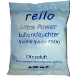 20x 450g "Citrusduft" Ultra Power Luftentfeuchter Granulat (Calciumchlorid) im Vliesbeutel - Nachfüllpacks zum Staffelpreis