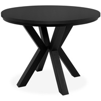 Konsimo Esstisch ROSTEL Ausziehbar Rund Tisch, hergestellt in der EU, Industrial-Stil, ausziehbar bis 180cm schwarz